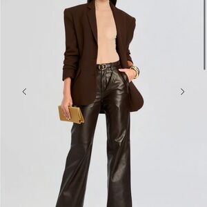 Retrofete Brown Leather Trousers